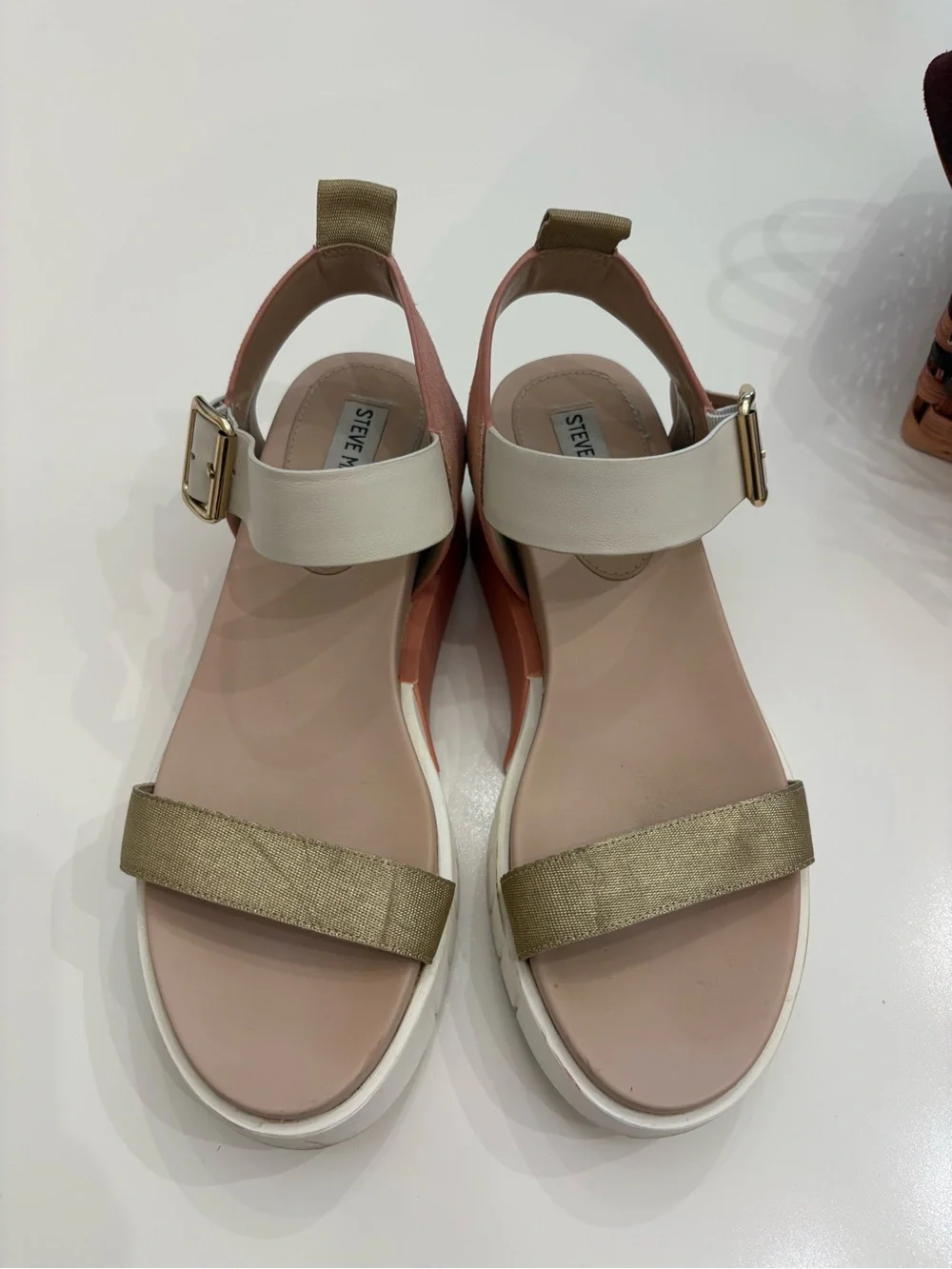 Steve Madden Pastry Blush Multi Platform Sandals Size 9